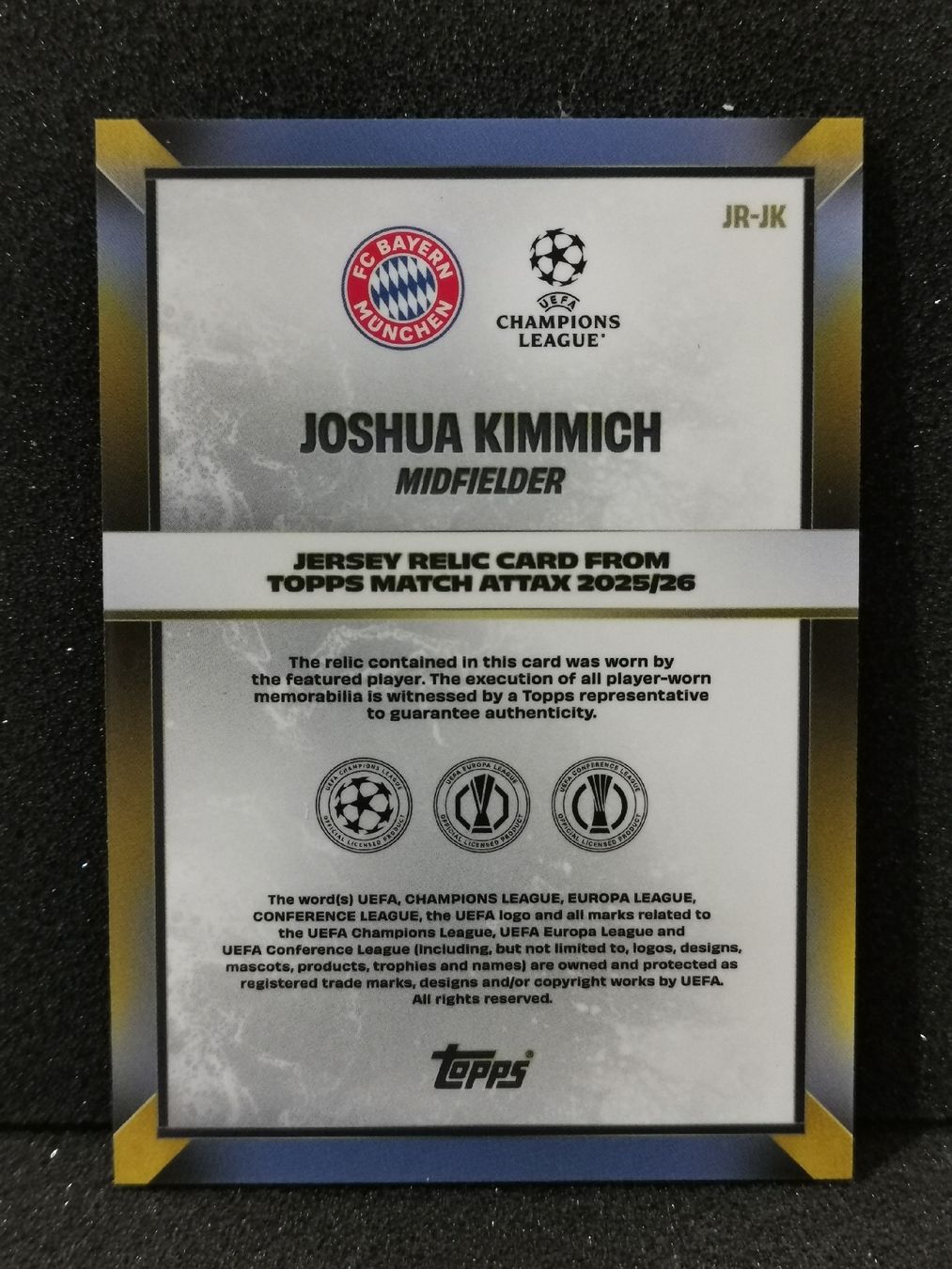 Match attax 2025/26 Joshua Kimmich Jersey Relic Card (Gebraucht) in ...