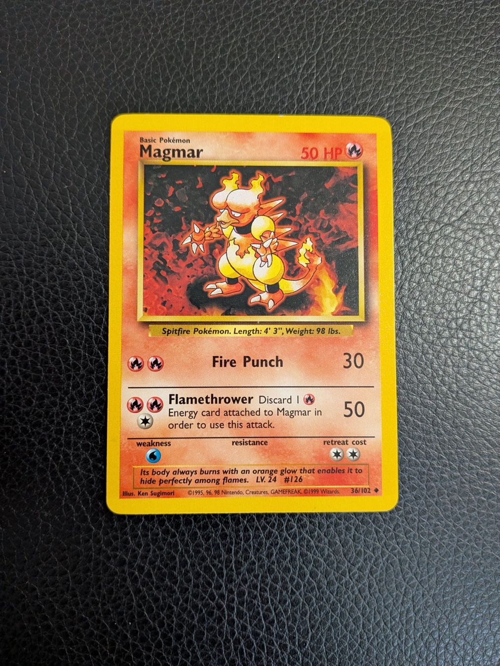 Pokémon Carte collezionabili: Base Set Magmar 36/102 Ab 1 – Usato da Paradiso venduto da Pkmn10