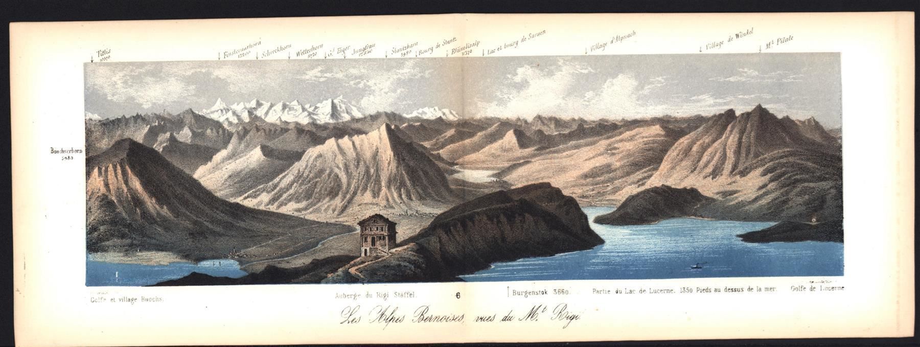 Gravures: Rigi  Panorama Tonlithographie – D'occasion à Rafz par Helvet32