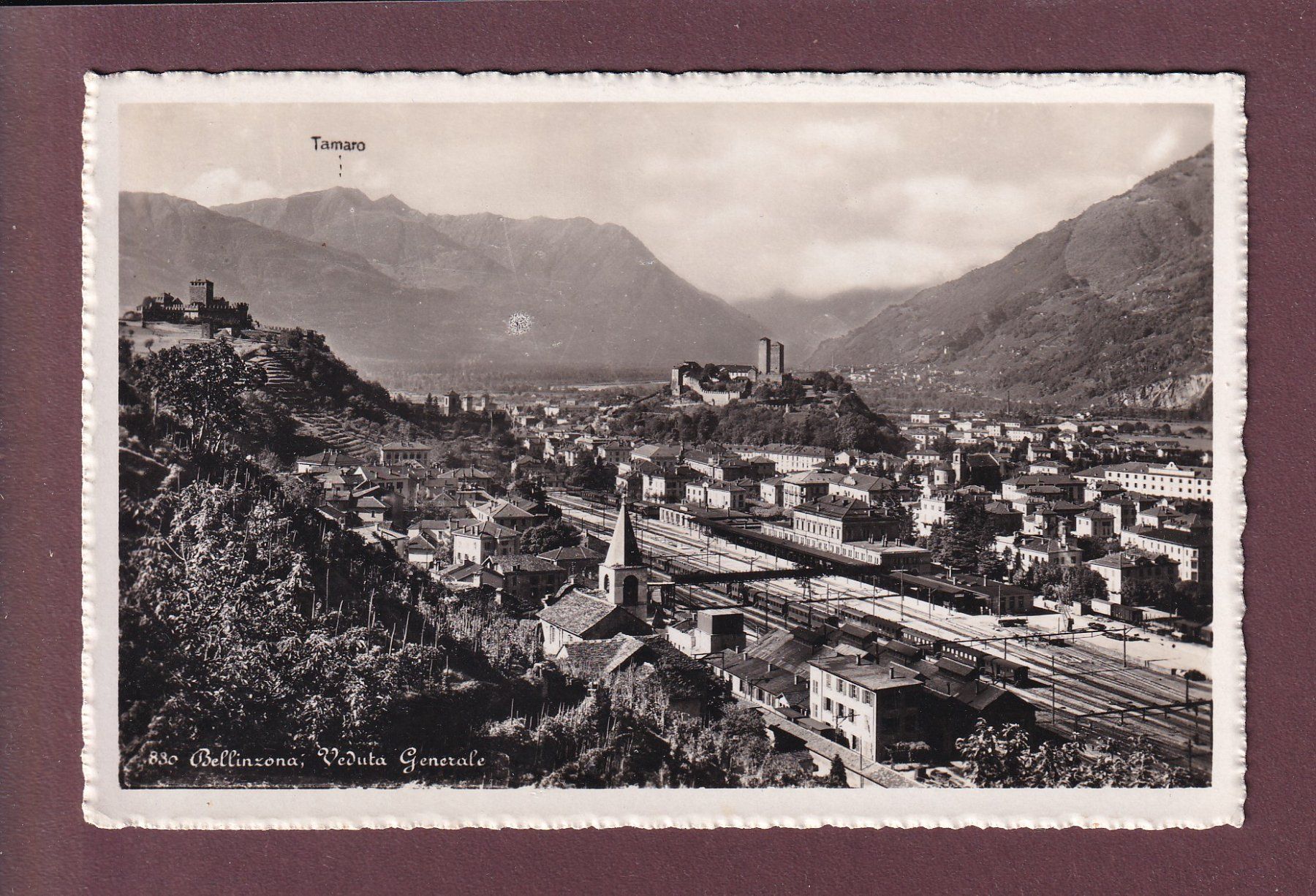 Cartoline postali: BELLINZONA - Stazione - 1947 – Usato da Pully venduto da nicecards