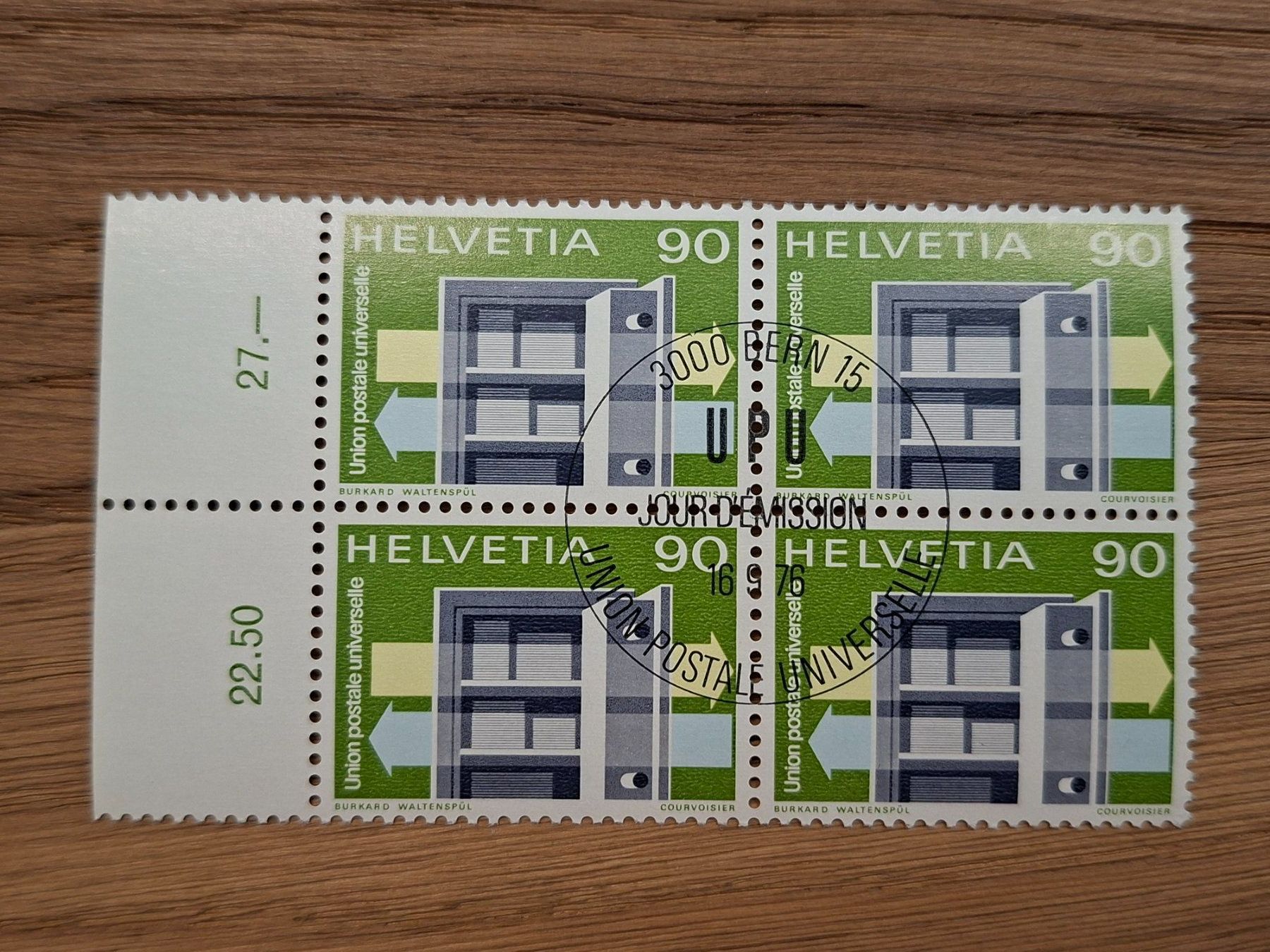 Alle Briefmarken: Dienstmarken: 4er Blocks: UPU – Neu (gemäss Beschreibung) aus Hinterkappelen von 1399 4