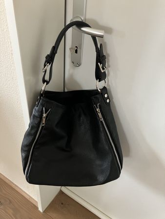 Leder Tasche 🇮🇹 - Schwarz, Gross