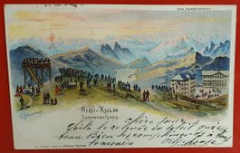 Rigi-Kulm 1903 - Sonnenaufgang, Steinmann Litho