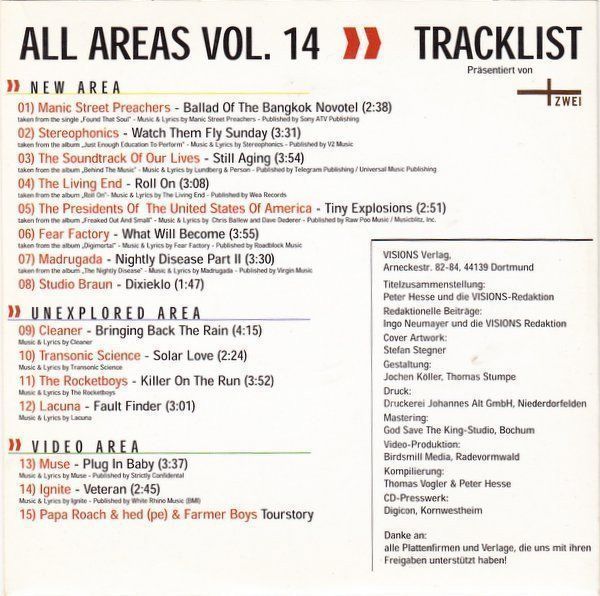 CD: All Areas Vol. 14 F15 – Usato da Sessa venduto da fraenklishop 1