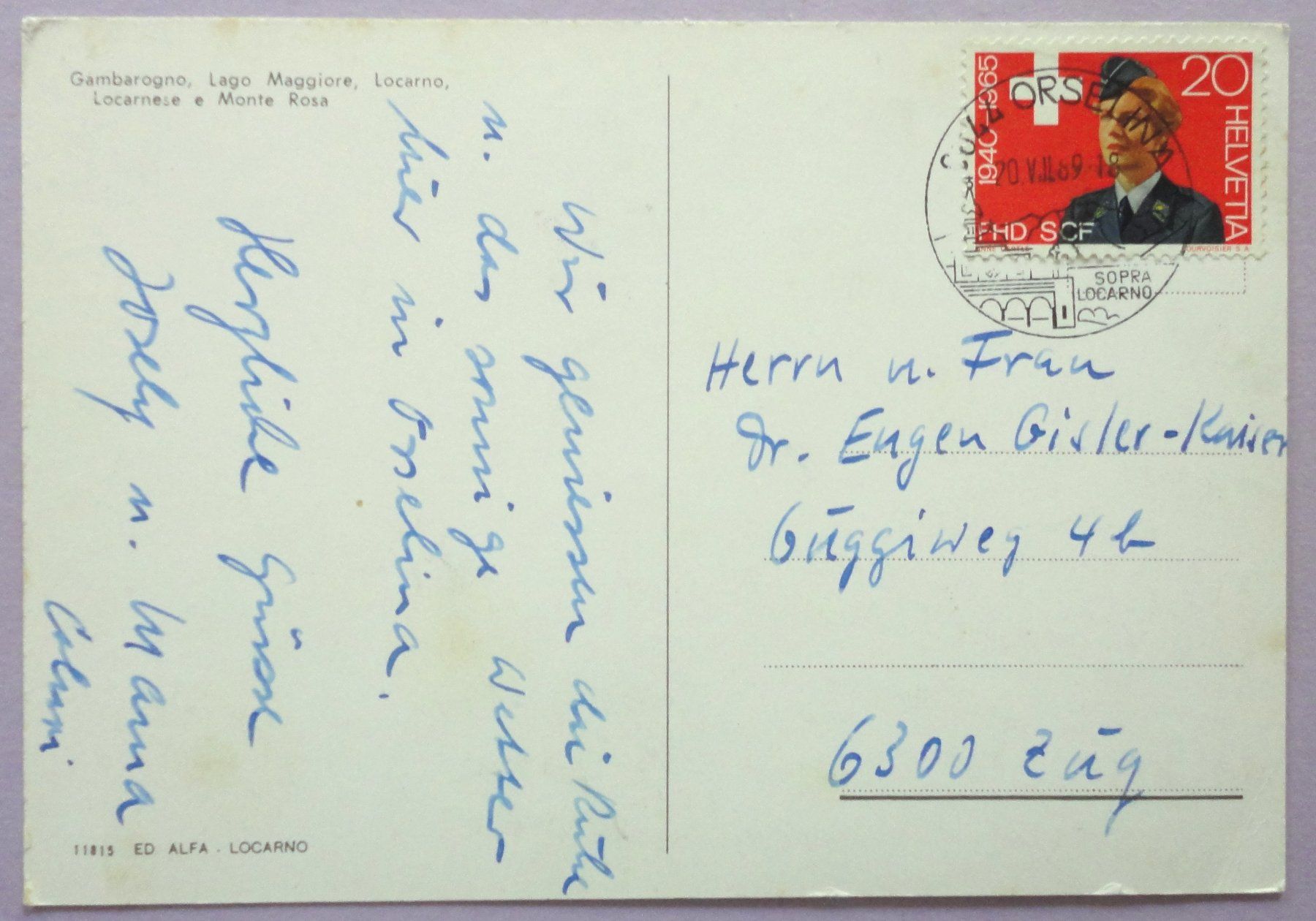 Cartoline postali: Gambarogno, Lago Maggiore – Usato da Fétigny venduto da Billy2miny 1