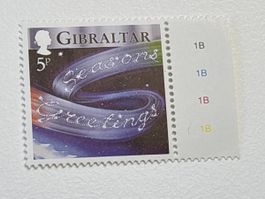 Gibraltar Briefmarke, 5p, "Season's Greetings" Motiv.