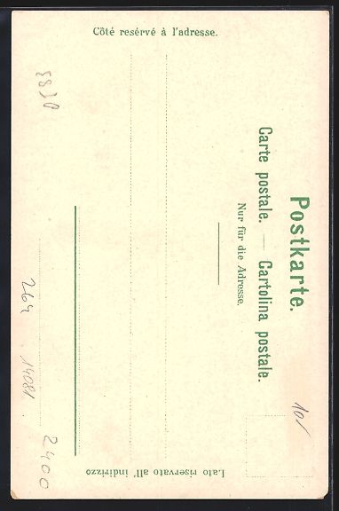 Ansichtskarten: Litho Neuchatel, Vue Generale, Statue Da – Gebraucht aus Berlin von bartko-reher 1