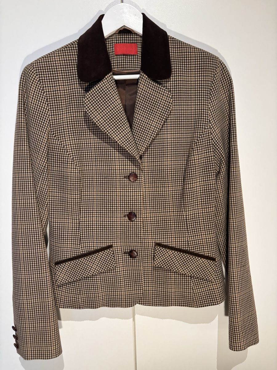Giacche: Yokoo Vintage Blazer kariert Samtkragen – Usato da Auslikon venduto da raf_hjb5