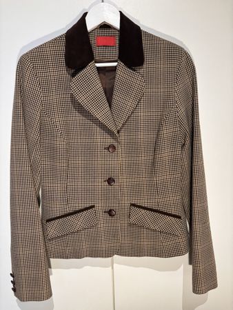 Yokoo Vintage Blazer kariert Samtkragen