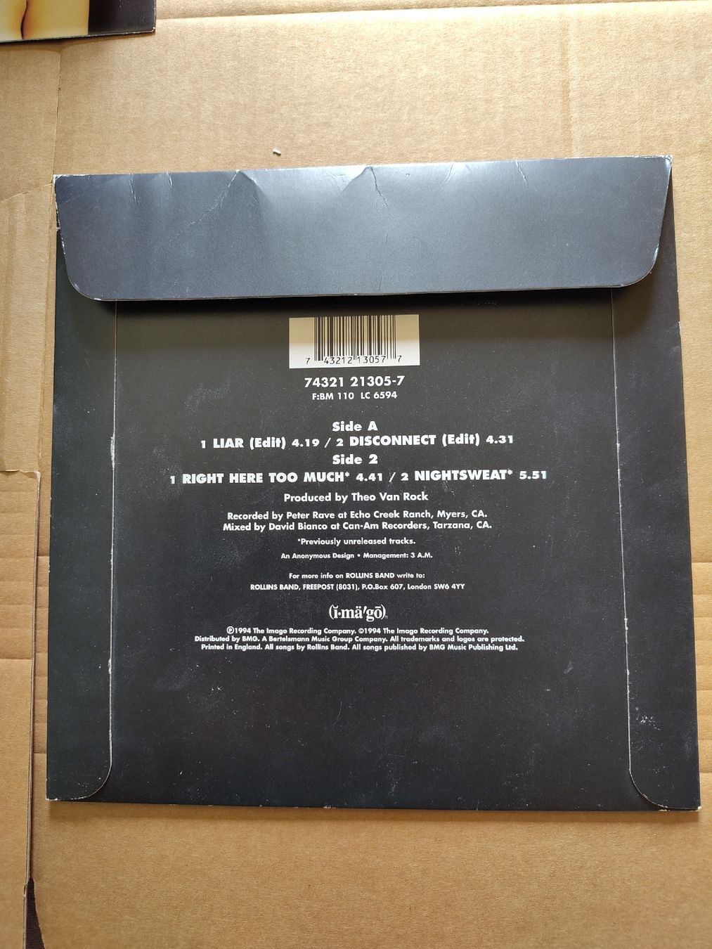 Dischi in vinile: Rollins Band - Liar 7" Single mit Poster – Usato da Büsserach venduto da Bey23 1