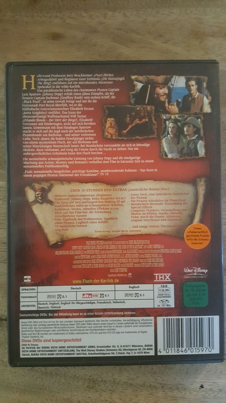 Alle DVDs: DVD Fluch der Karibik 2 Disc Special Ed. – Gebraucht aus Dierikon von sanpaplo 1