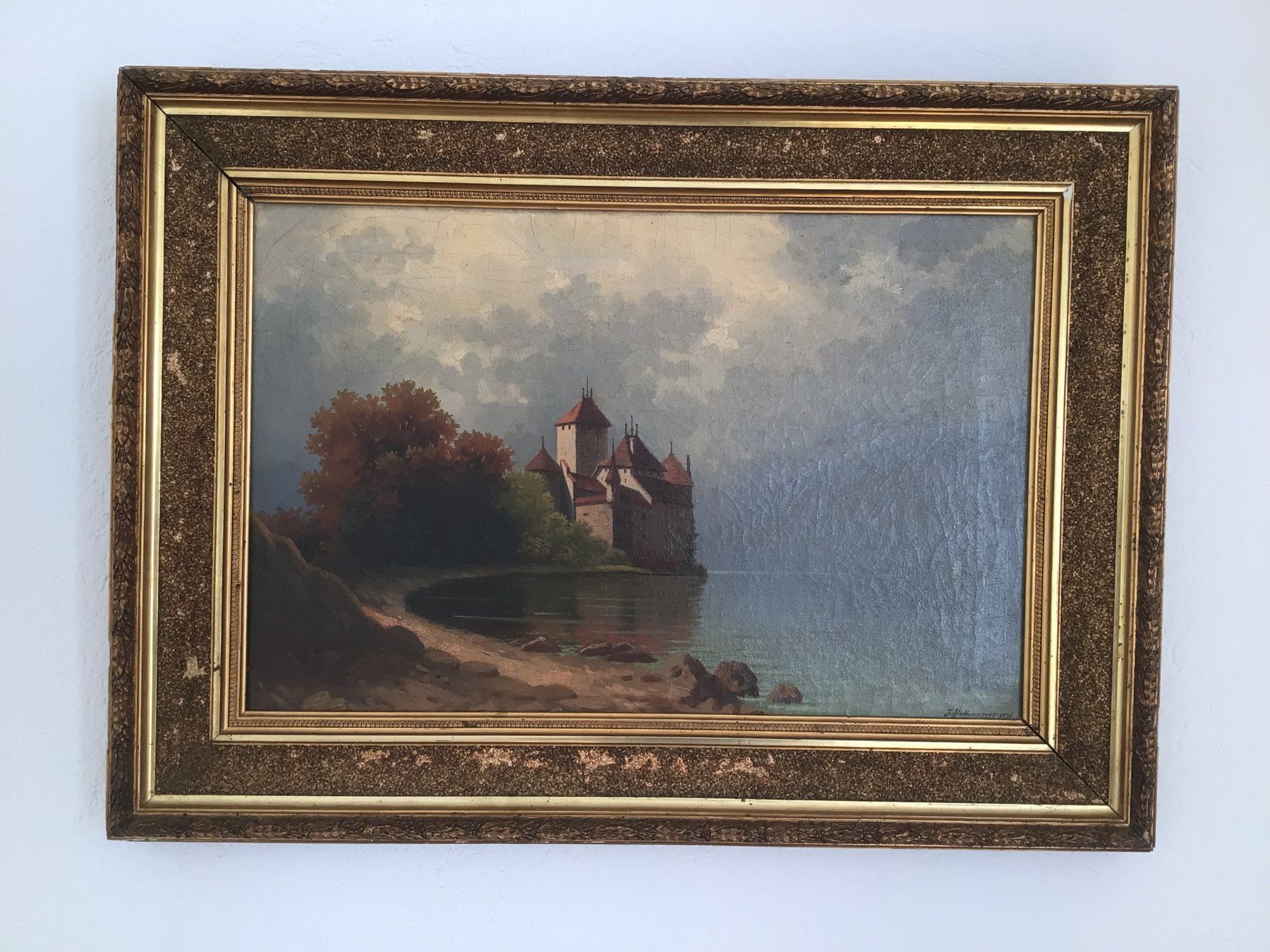 Dipinti: Oelgemälde Schloss Chillon 1896 – Usato da Salmsach venduto da Fxwg