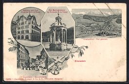 Einsiedeln, Rathaus und Post, Marienbrun