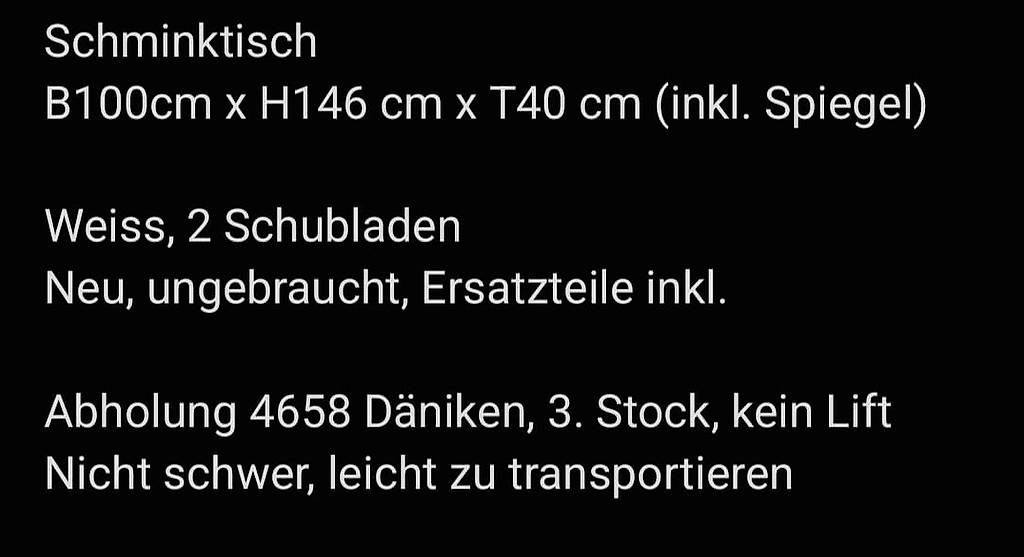 Tavoli da trucco: Schminktisch  – Usato da Hägendorf venduto da Blaserst21 2