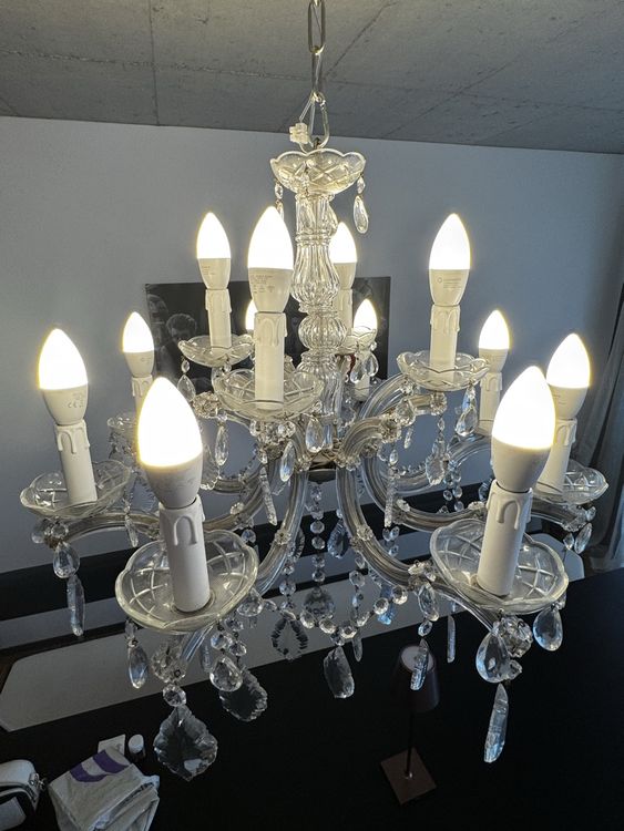 Lustres & lampes de plafonds: Elegante Kristall-Kronleuchter Lampe – D'occasion à Emmenbrücke par sandy.oppliger 1