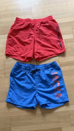 Badehosen-Set Jungen Gr. 164,Rot & Blau, 