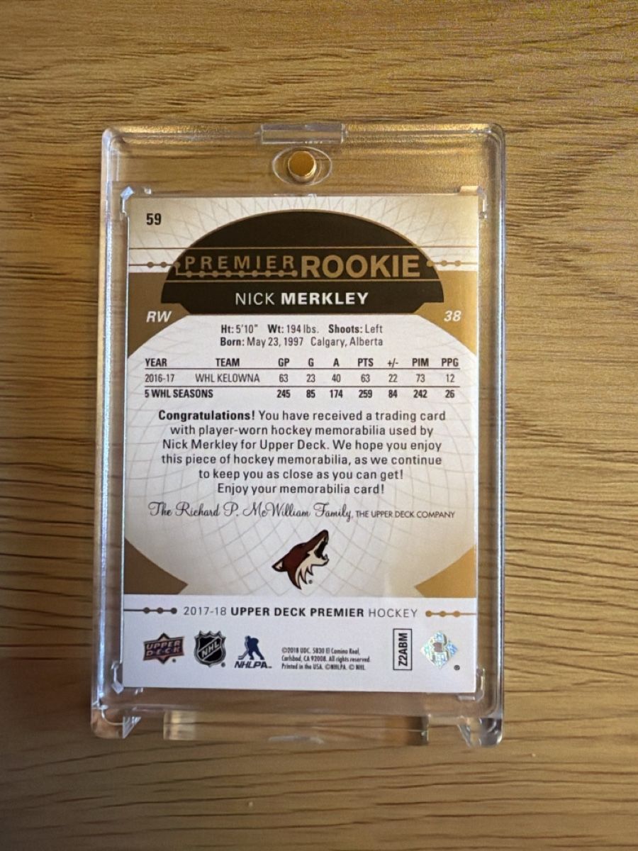 NHL Carte collezionabili: Nick Merkley Premier Rookie Patch Card 06/36 – Nuovo (secondo la descrizione) da St. Stephan venduto da MinoPP 1