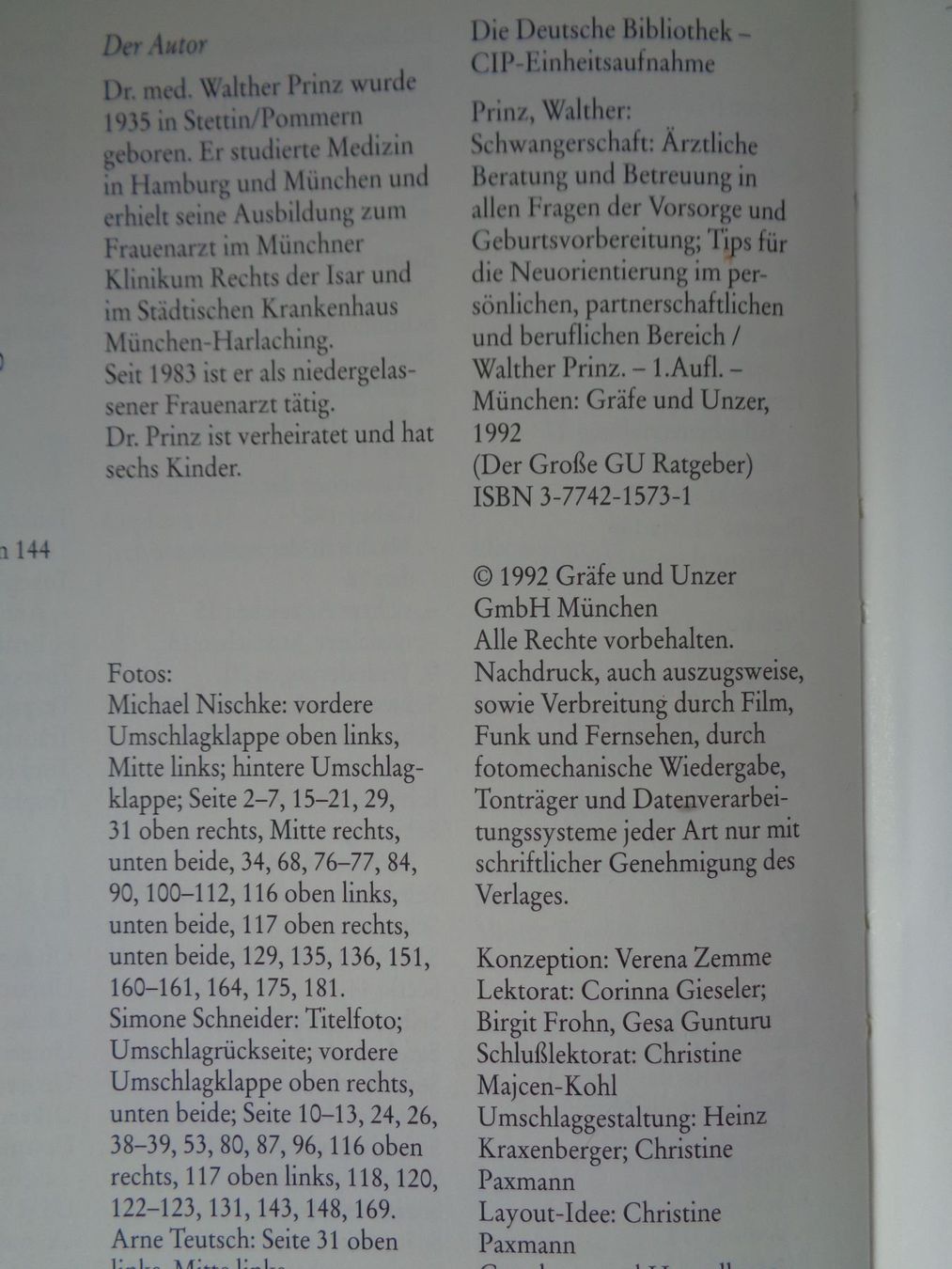Libri: Schwangerschaft - Dr. med. Walther Prinz – Usato da Chur venduto da omonia 1