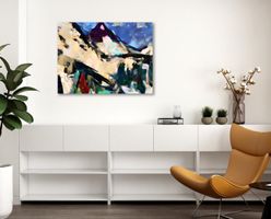 Berglandschaft Natur Kunst Bild Modern Rosa-Spitz Berg