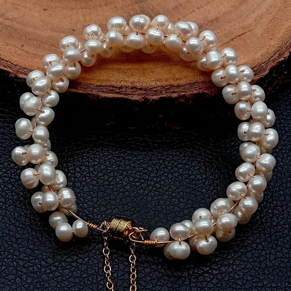 Bracelets: Wunderschön weiss Perlen Armband 18.5 cm Bracelet – Neuf (Voir description) à Prilly par ilyria73 3