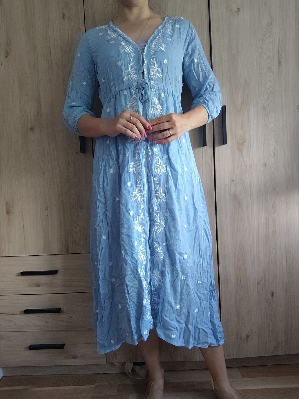 Robes: Light Blue Embroidered Dress Size S – D'occasion à Mägenwil par VintageGirly 3