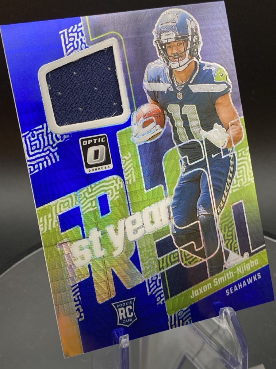 NFL Cartes à collectionner: Panini Optic 1st Year Patch Hyper Blue Jaxon Smith-Njigba – Neuf (Voir description) à Deitingen par _mark_ 2