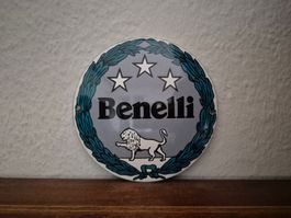 Emailschild Benelli Motorrad Garage Werkstatt Emaille Schild