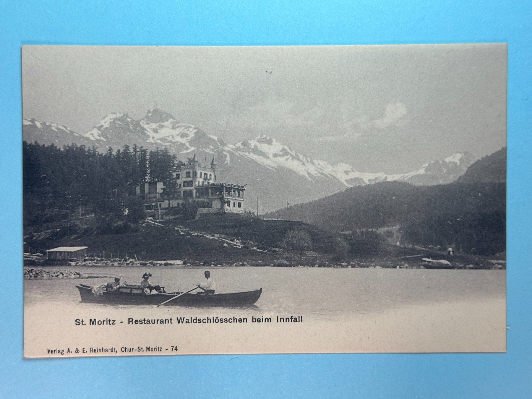 Cartes postales: St. Moritz - Restaurant Waldschlösschen - belebt !!! – D'occasion à Steg VS par danwer74