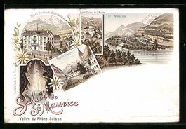 Litho St. Maurice, Ortsansicht, Hotel-Pe