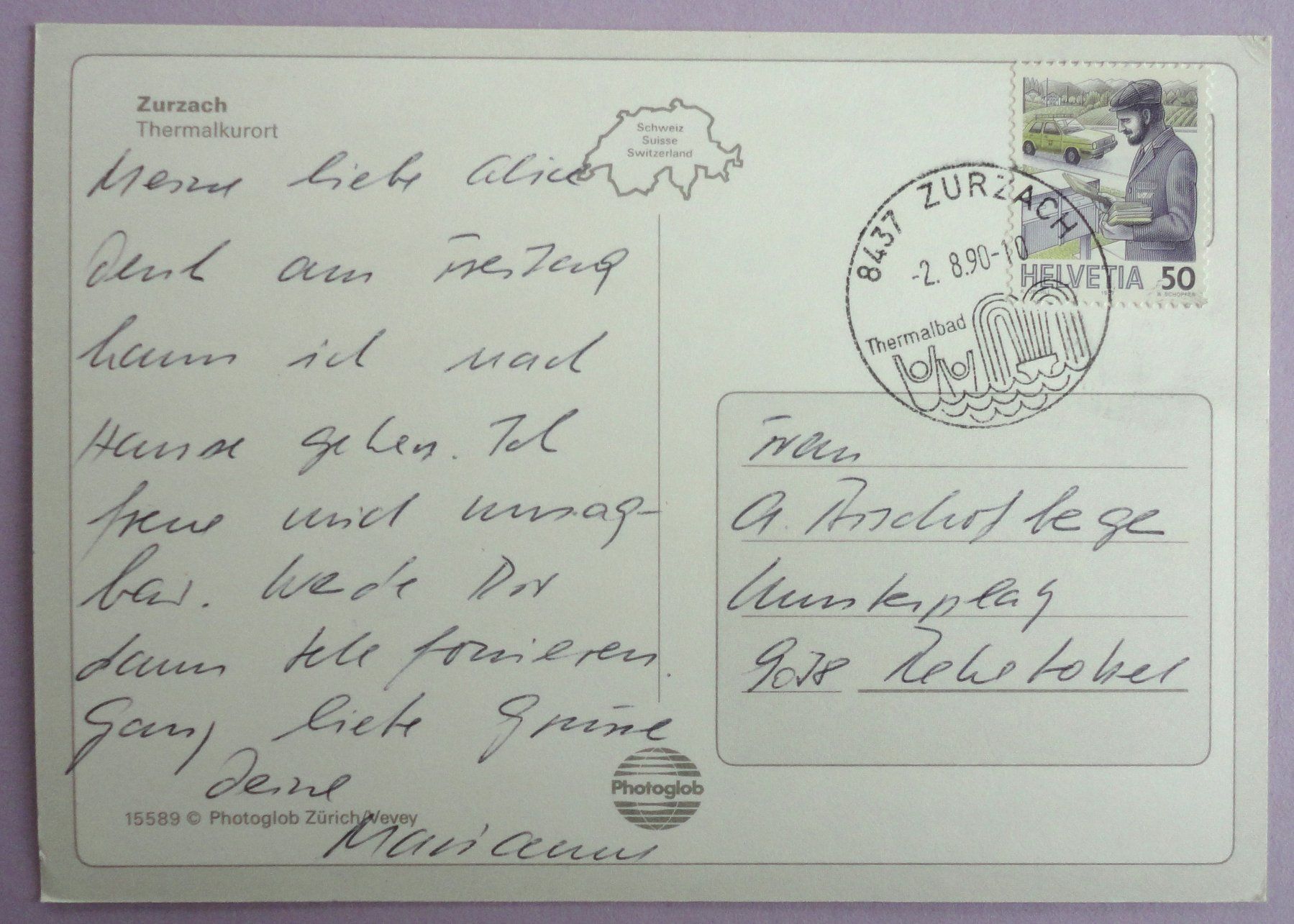 Cartoline postali: Zurzach - Thermalkurort – Usato da Fétigny venduto da Billy2miny 1