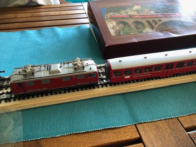 Train Bemo H0m – RhB Davoser Pendelzug – Art.7252 & 3286 – Comme Neuf