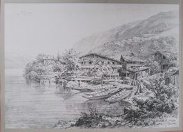 Iseltwald Lichtdruck von Albert Frisch 1874