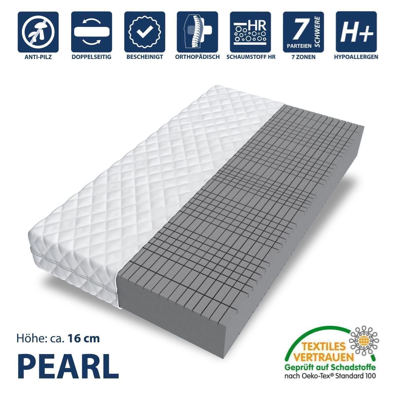 Materassi: FDM Matratze 90x200 PEARL H4 – Nuovo e nell'imballaggio originale da Bottighofen venduto da zaap