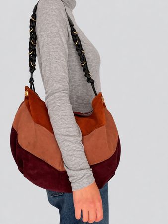 Sac à main hobo See By Chloé Maddy en daim tricolore