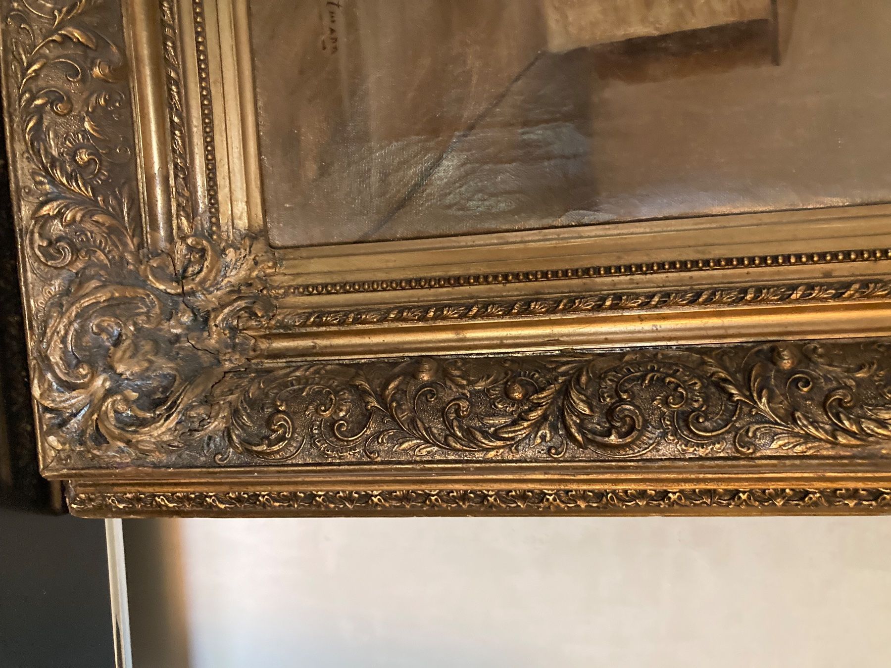 Gemälde: Gemälde Öl auf Leinwand von K.Hartmann "Handwerkerpause" – Gebraucht aus Luzern von Aura13 5