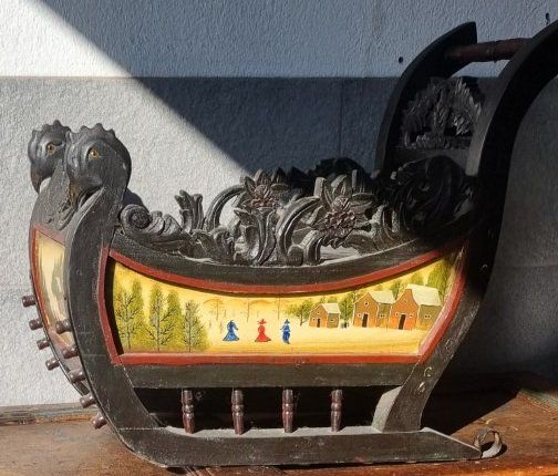 Schlitteln: Antiker Schlitten aus Bayern Stossschlitten – Gebraucht aus Flums von Flumsantik