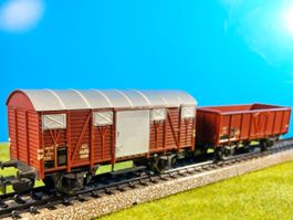 2 x Buco __ SBB offener und gedeckter Güterwagen __ Spur H0