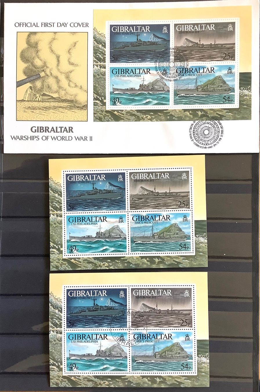 Tutti i francobolli: 1996  Gibraltar - Kriegsschiffe II Weltkrieg FDC + Blocks ** – Nuovo (secondo la descrizione) da Liestal venduto da Skunk02