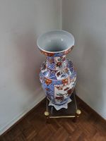 schöne Vintage Keramik Vase mit asiatischem Dekor