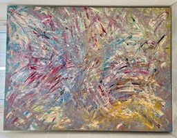 Abstraktes Acrylgemälde auf Leinwand, 120x160cm