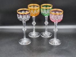 Set 4 luxuriösen Vintage Weingläsern geschliffen Bleikristal