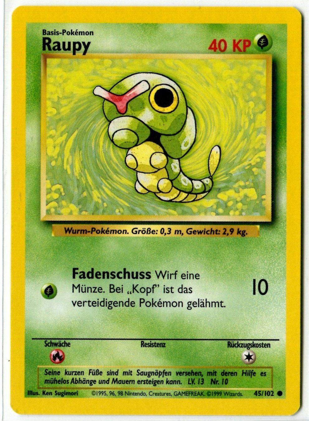 Pokémon Carte collezionabili: Raupy Basis Set 45/102 Deutsch – Nuovo (secondo la descrizione) da Dornach venduto da Deco89