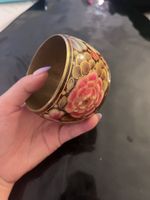 Vintage Floral Bangle Bracelet - Bohemian Chic Style! 🌸 