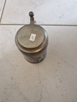 Antiker Bierkrug mit Zinndeckel, Steingut, 0.5l, Top!