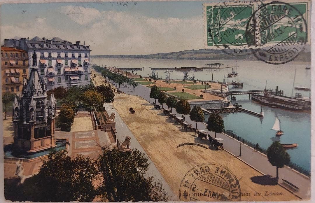 Cartoline postali: GENÈVE  -  Quai du Léman  -  1913 – Usato da Delémont venduto da Domdom1