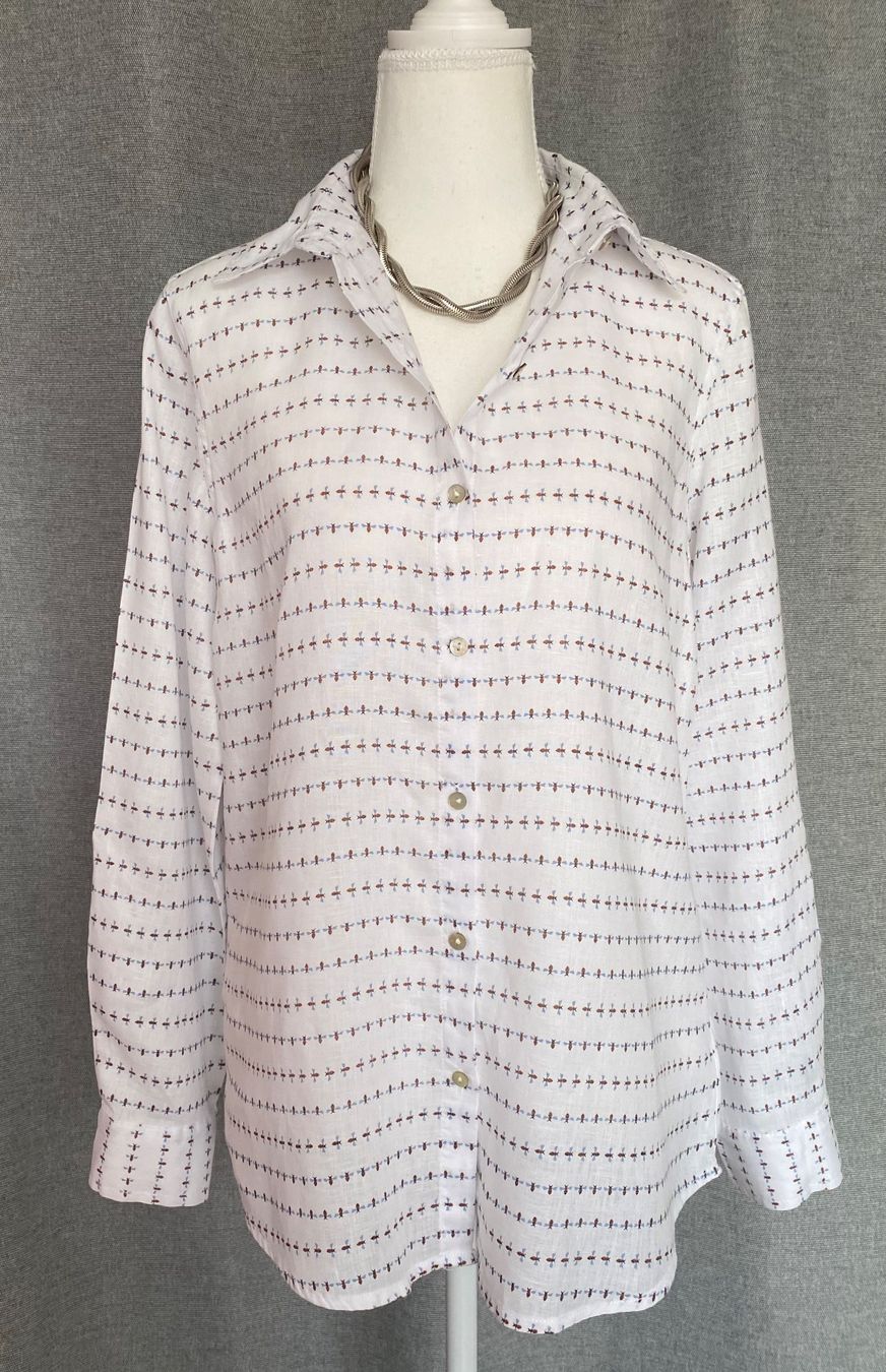 Camicette: Cynthia Rowley Hemdbluse aus Leinen Grösse S – Usato da Oberwil BL venduto da Leni-Mischi
