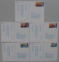 1996+1998, Nr.1-5: FÜNF Maximum-Karten TOURISTEN-MARKEN, RAR