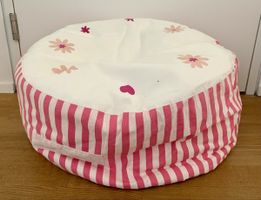 Kinder Sitzsack/Pouf weiss, pink