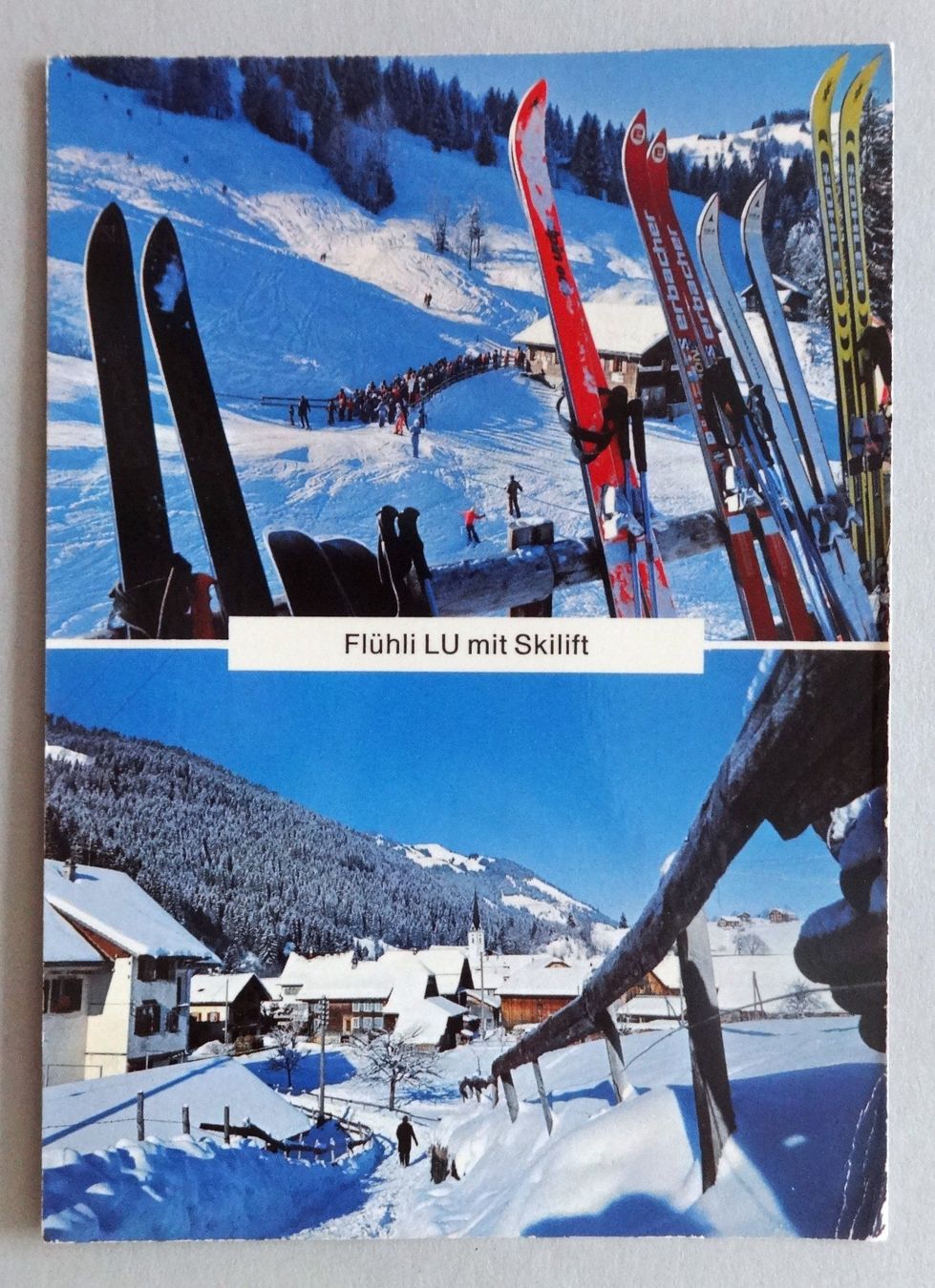 Cartoline postali: Flühli LU mit Skilift – Difettoso da Fétigny venduto da Billy2miny