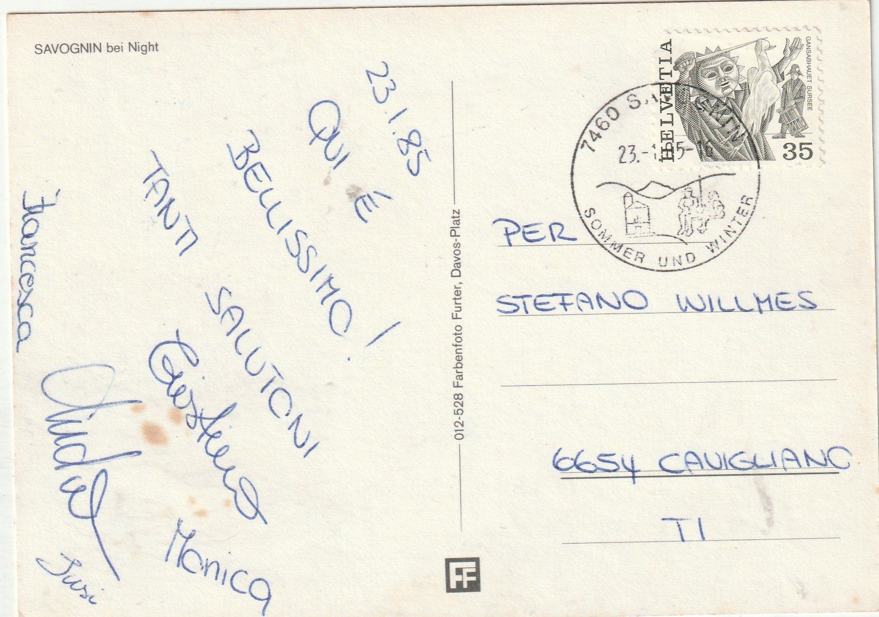 Cartoline postali: Savognin Winternact – Usato da Lumbrein venduto da made02 1
